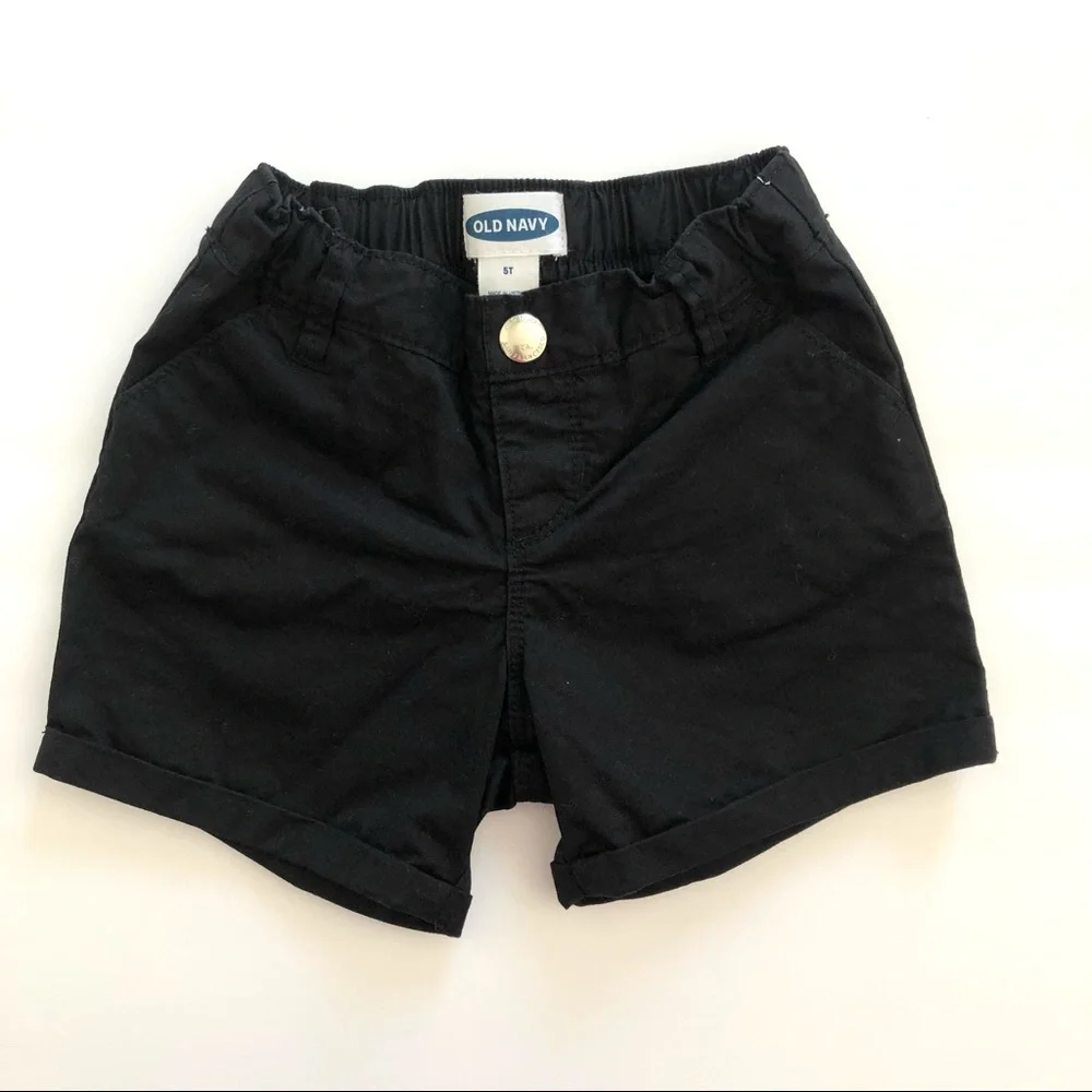 Toddler Shorts Bundle Set of Three Black Blue Polka Dot Gingham Sz 5T
